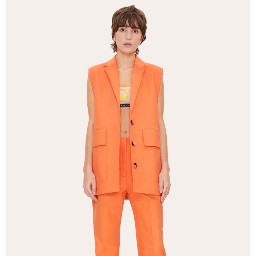 NWT Stine Goya Urban Organic Cotton Blend Oversized Vest Grapefruit Small $460
